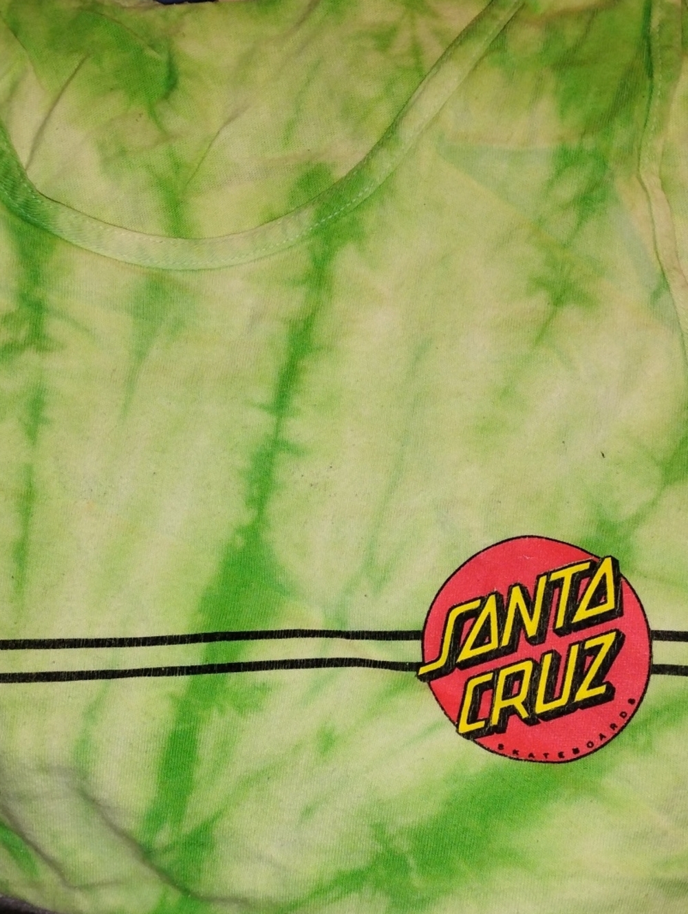 Santa Cruz Skateboards Green Tie-Dye Logo Tank Top